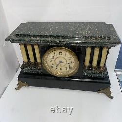 Beautiful Seth Thomas Adamantine 6 Pillar Mantle Clock