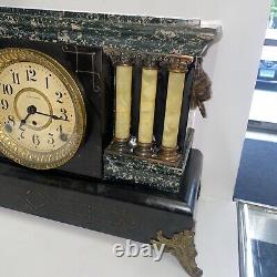 Beautiful Seth Thomas Adamantine 6 Pillar Mantle Clock