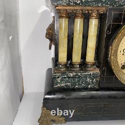 Beautiful Seth Thomas Adamantine 6 Pillar Mantle Clock