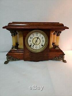 Beautiful Seth Thomas Antique Adamatine Mantel Clock Works & Chimes Well