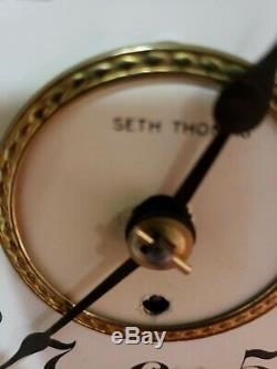 Beautiful Seth Thomas Antique Adamatine Mantel Clock Works & Chimes Well