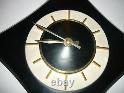 Black & White, Vintage Art Deco, Seth Thomas, Electric 21 Wall Clock, Gold