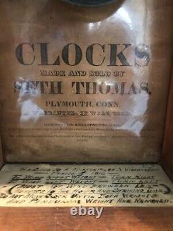 C. 1820 Seth Thomas Carved Pillar And Splat Wooden Works Shelf Clock For Repair