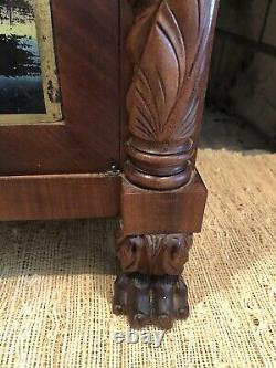 C. 1820 Seth Thomas Carved Pillar And Splat Wooden Works Shelf Clock For Repair