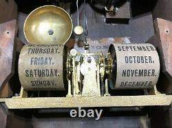 C. 1889 SETH THOMAS PARLOR CALENDER #5 CLOCK With DOUBLE DIAL PERPETUAL CALANDER