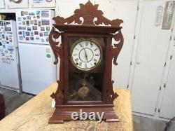 C1875 Seth Thomas Eight Day Pemdulum Clock Solid Walnut Case Serviced Run Strong