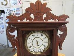 C1875 Seth Thomas Eight Day Pemdulum Clock Solid Walnut Case Serviced Run Strong