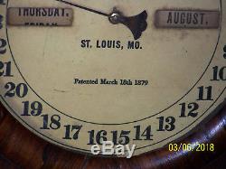 C1879 Southern Calendar Clock Co, St. Louis, Mo, Seth Thomas Movement Fashion