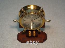Classic Seth Thomas Ships Wheel Desk Mantle Clock Beautiful Brass Pulley Base