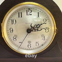 Clock Mantle No 91 Chime Wood Brown Seth Thomas Clock Co Electric Refurbished