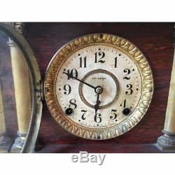Clock Seth Thomas Antique Mantel Mantle Adamantine Shelf 8 Day Chime S 1910's