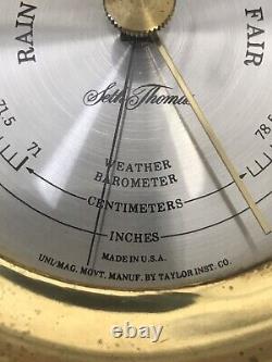 Cosair Seth Thomas Brass Clock and Barometer Model 1021-002/ 1504-001 NICE! LOOK