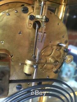 Crystal Gilt Brass Regulator Seth Thomas Shelf Clock French Empire Beveled Glass