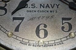 Double Spring U S Navy N0. 3 Deck Clock, Rare