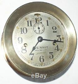 Double Spring U S Navy N0. 3 Deck Clock, Rare