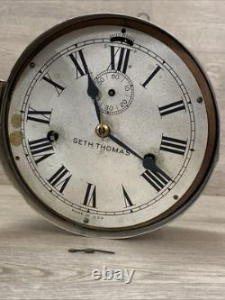Early Antique Seth Thomas Maritime Ships Clock Nickel Finish Working