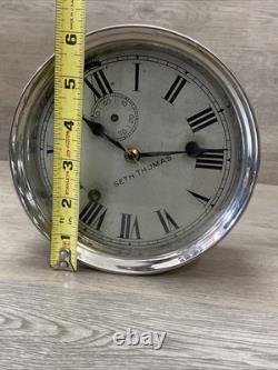 Early Antique Seth Thomas Maritime Ships Clock Nickel Finish Working