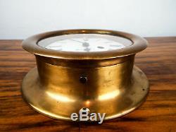 Early Antique WW1 Era Seth Thomas Deck Clock Brass US Navy WWII USN Ceramic Face