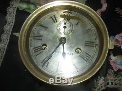 Early Seth Thomas brass ship, s clock with external bell