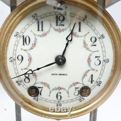 F327 Antique 1910s Seth Thomas USA Made Mantel Standing Clock w Pendulum