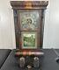 For Parts / Repair Antique Seth Thomas Wood Mantle Wind Up Clock Glass Front 2ft