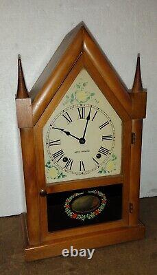 Fine Vintage Seth Thomas Cottage Steeple 8-Day Chime Mantle Clock Working with Key
