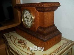 Fully & Properly Restored Seth Thomas Carved Wood Mantel Clock, Model No. 820