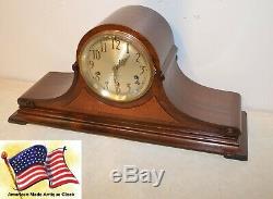 Fully Restored Seth Thomas Mahogany & Burl Antique Chime Clock No. 99-1928