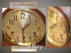 Fully Restored Seth Thomas Mahogany & Burl Antique Chime Clock No. 99-1928