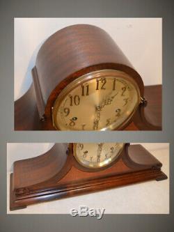 Fully Restored Seth Thomas Mahogany & Burl Antique Chime Clock No. 99-1928