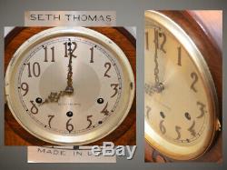 Fully Restored Seth Thomas Mahogany & Maple Antique Chime Clock No. 60-1936