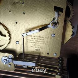 German Seth Thomas Moon Phase Dial Mantel Clock 1219A Wharton 10x12