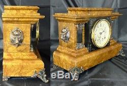 Golden Bronze Antique Seth Thomas Chandler Brothers Mantel Clock from Jan 1899