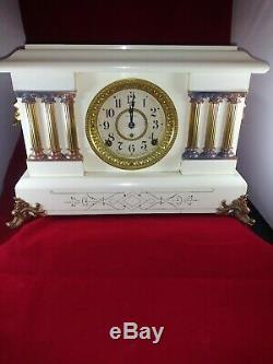 Gorgeous 1906 Seth Thomas Adamantine Mantel Clock