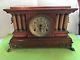 Gorgeous Seth Thomas Triple Columns Adamantine Mantle Clock C. 1880's