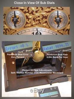 Grand Seth Thomas Restored Antique Chime Clock No 73 1921 In Ribbon Mahogany
