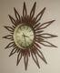 Huge 70s Vintage Retro Seth Thomas Teak Effect Sunburst / Starburst Wall Clock