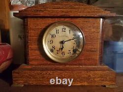 Holiday SALE Antique Seth Thomas Ding Dong Mantel Clock /Back Missing/ Has Key