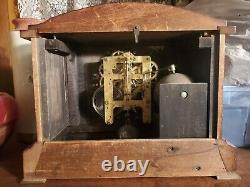 Holiday SALE Antique Seth Thomas Ding Dong Mantel Clock /Back Missing/ Has Key