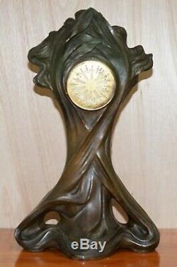 Huge Original Art Nouveau Circa 1889 Cold Painted Bronzed Clock By Seth Thomas