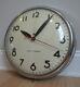 Large School House Clock Vintage 1950's Chrome 15 Rare Seth Thomas Nice