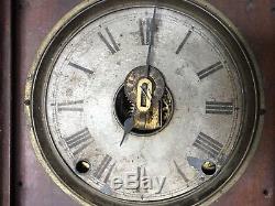LARGE Seth Thomas ECLIPSE Oak Victorian Kitchen/Wall Clock Fancy 8 Day