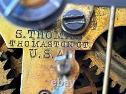 Large Antique Seth Thomas Weight Driven Mantel Clock Civil War Era WORKS