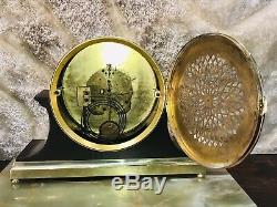 Large Antique USA Seth Thomas Ships Brass Strikes Clock W Brass Base