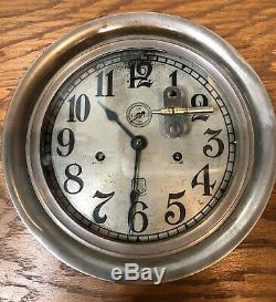 Large Ashcroft Manufactoring Company Seth Thomas Twin Wind Ships Railroad Clock