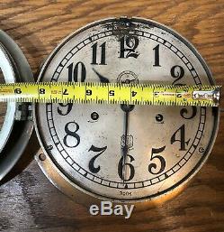 Large Ashcroft Manufactoring Company Seth Thomas Twin Wind Ships Railroad Clock