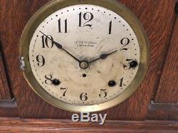 Large Oak Antiqique Seth Thomas 4 Bell Sonora Chime Mantle Clock