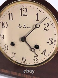 Large Vtg Seth Thomas Mantle Clock A 208-005 (2) Jewels 7713 USA/Germany with Key