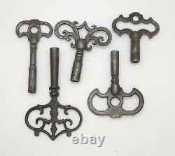 Lot Of 10 Antique Welch Ornate Mantel Shelf Wall Clock Winding Keys (gw37)