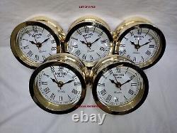 Lot Of 5 Pcs Vintage Brass Chelsea Seth Thomas Corsair Style Marine Ship Clock